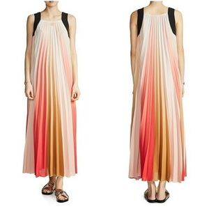 Maje Runina Ombré Pleated Maxi Dress